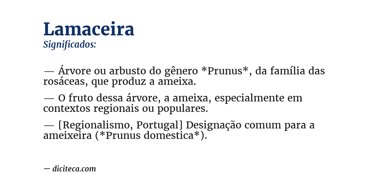 Significado de lamaceira