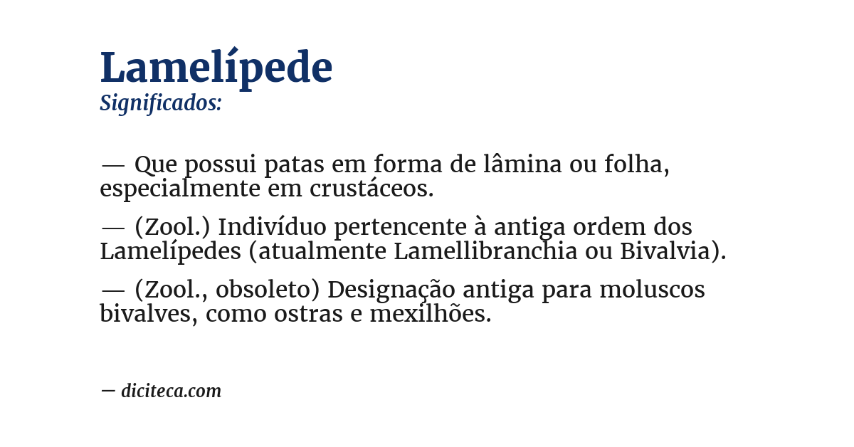 Significado de lamelípede