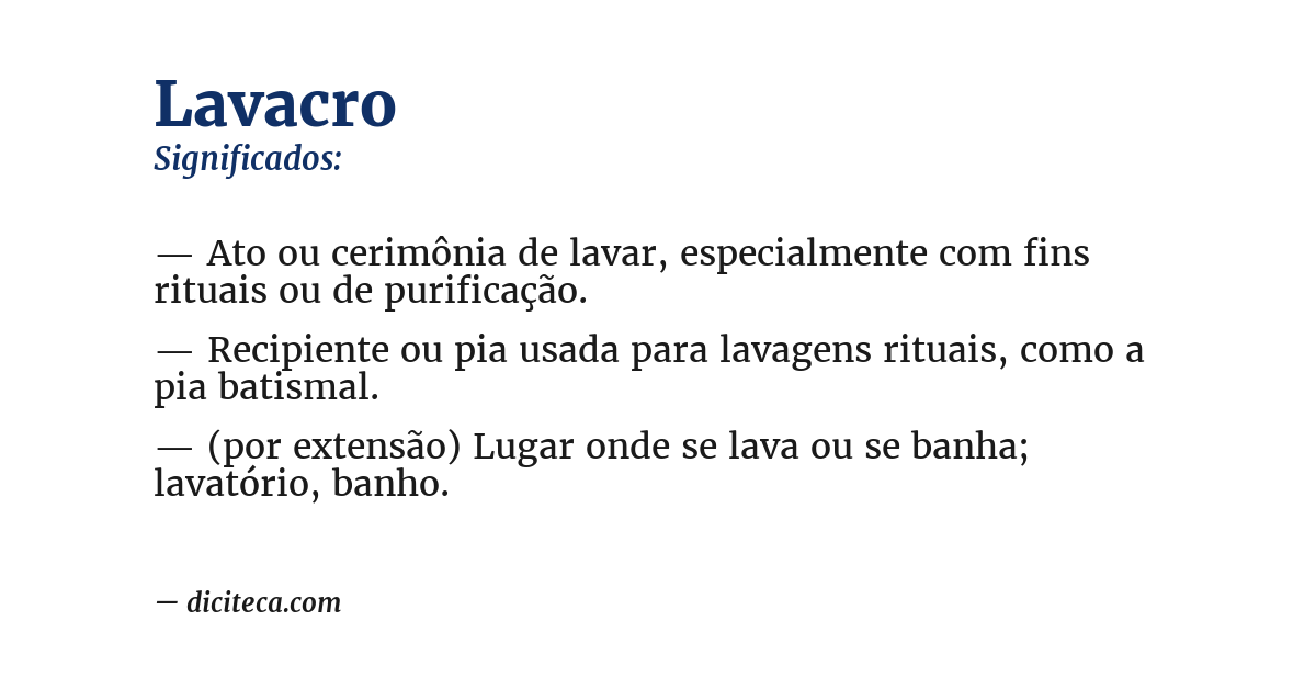 Significado de lavacro