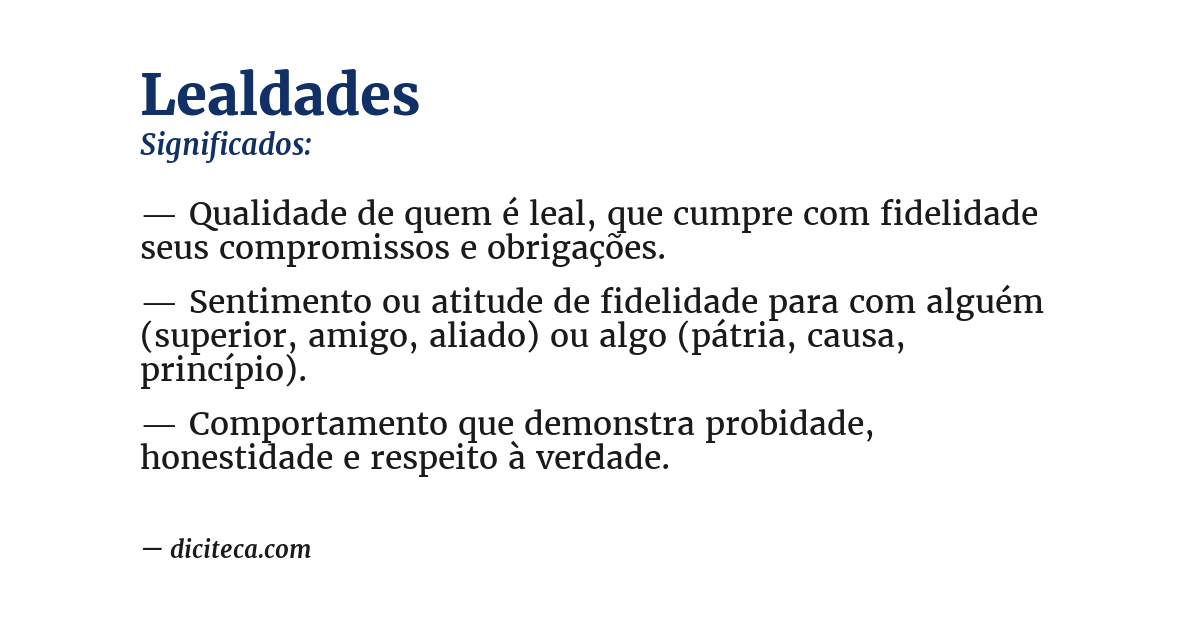 Significado de lealdades