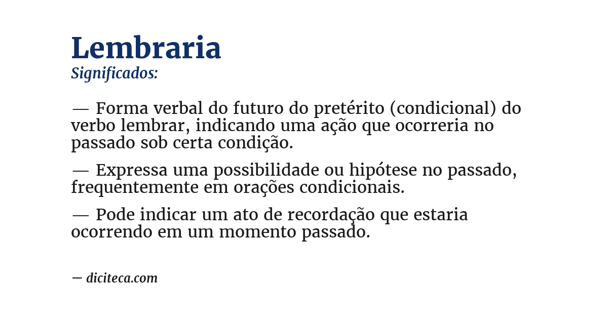 Significado de lembraria