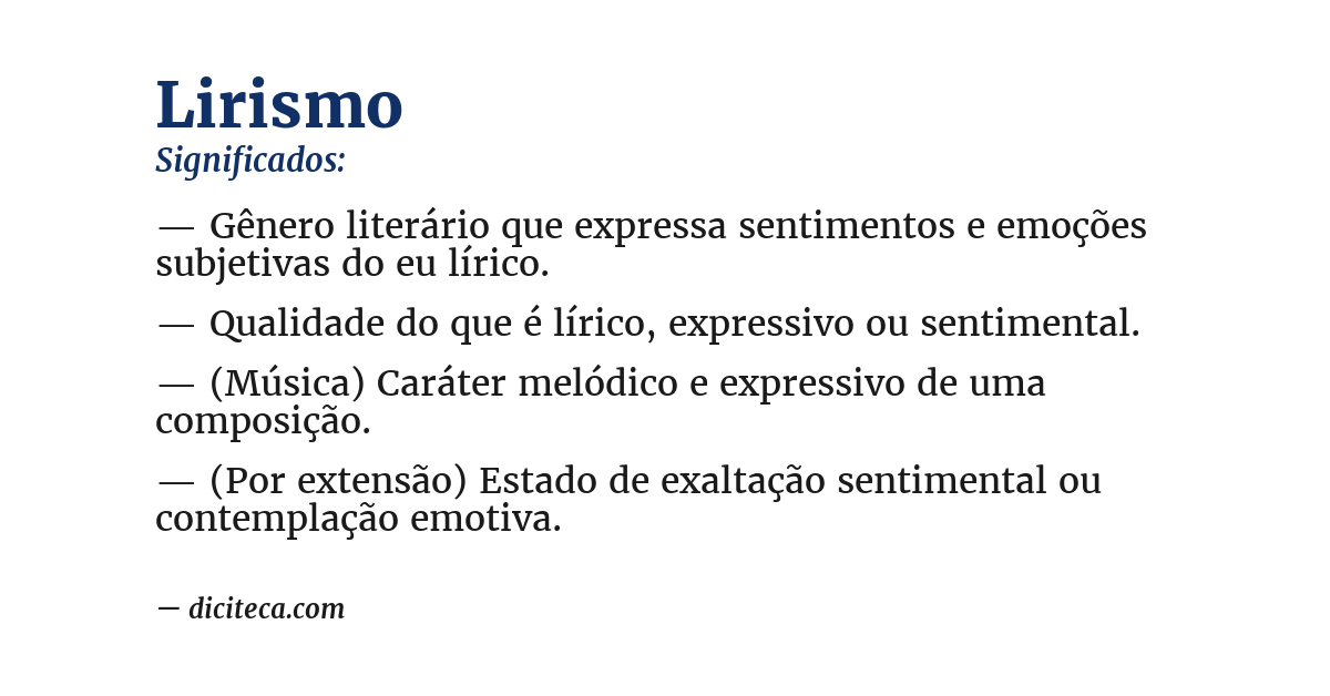 Significado de lirismo