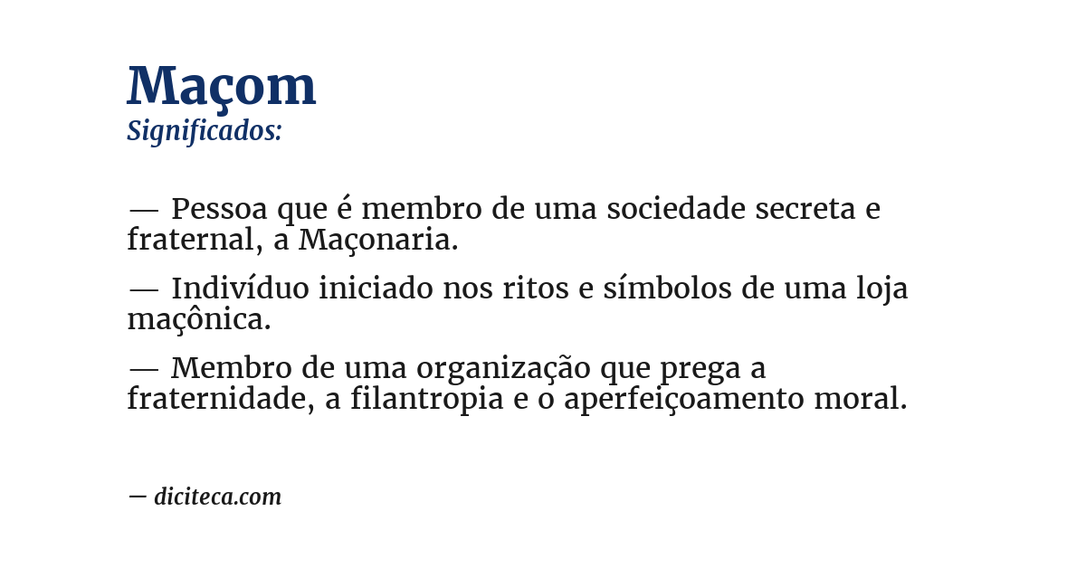 Significado de maçom