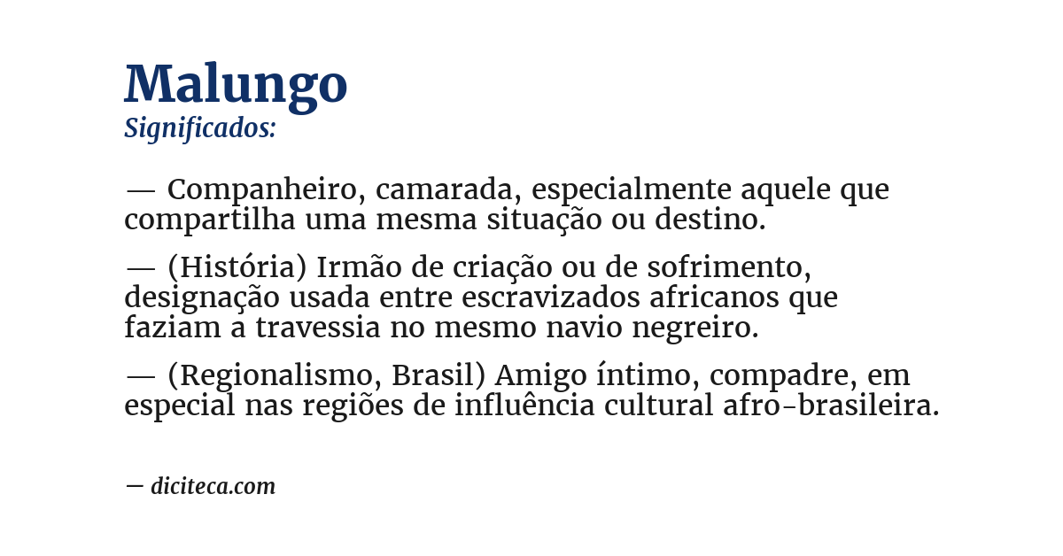 Significado de malungo