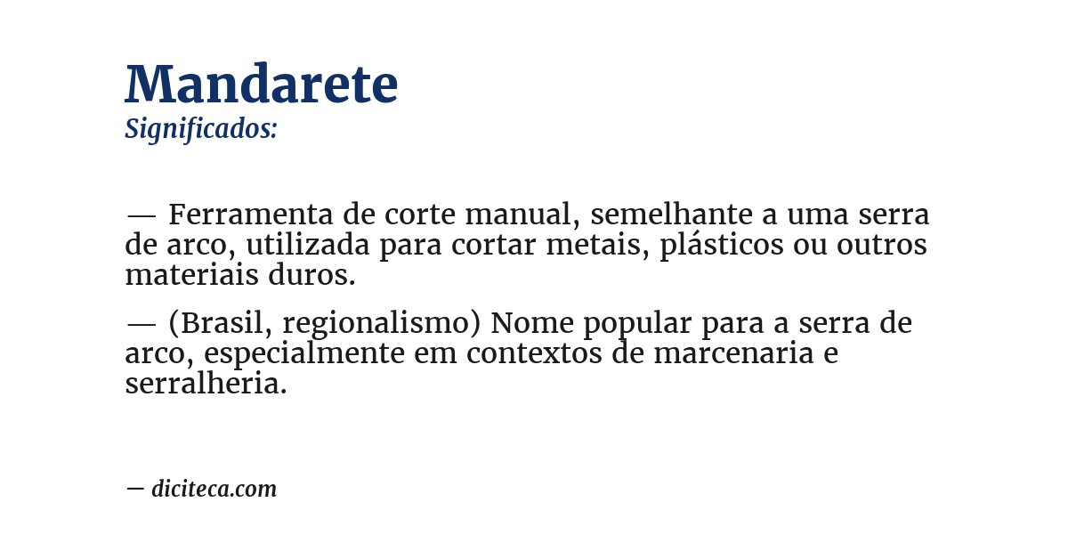 Significado de mandarete