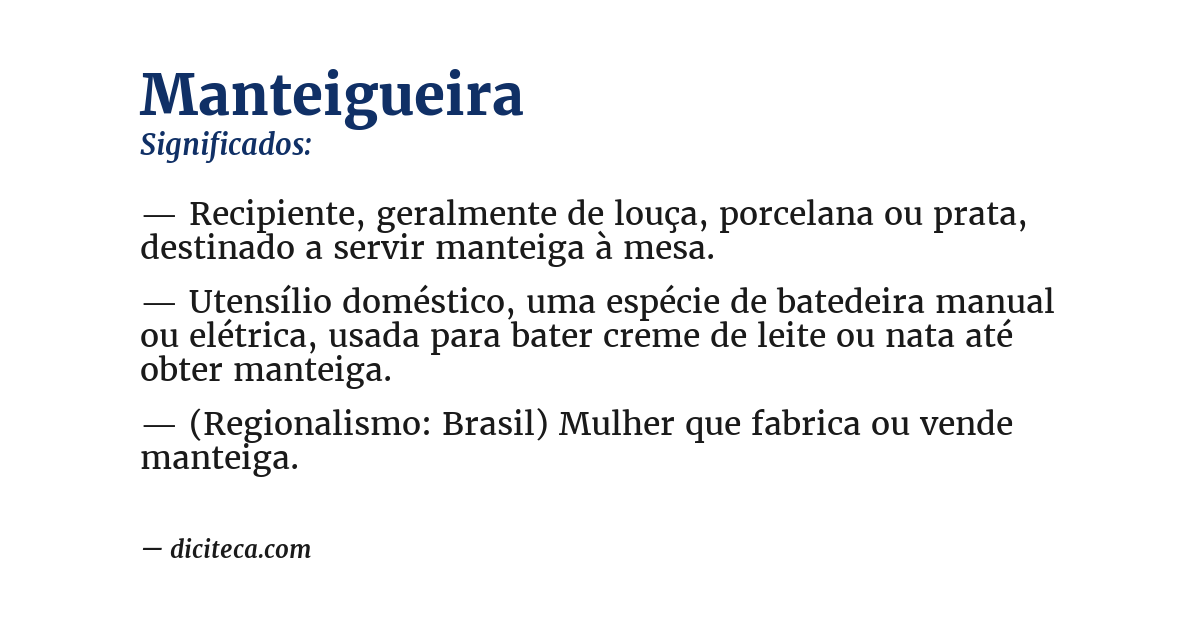 Significado de manteigueira
