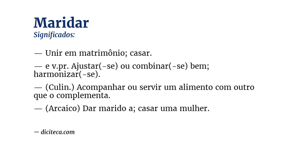 Significado de maridar