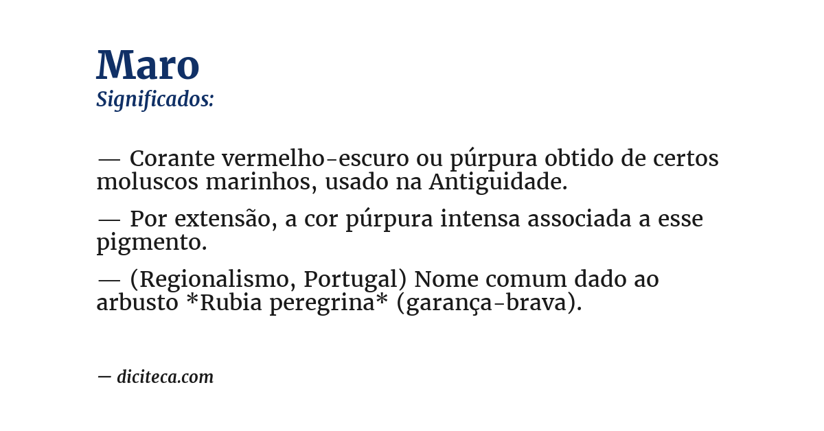 Significado de maro