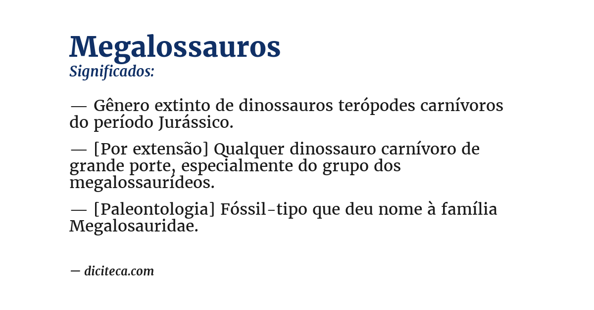 Significado de megalossauros