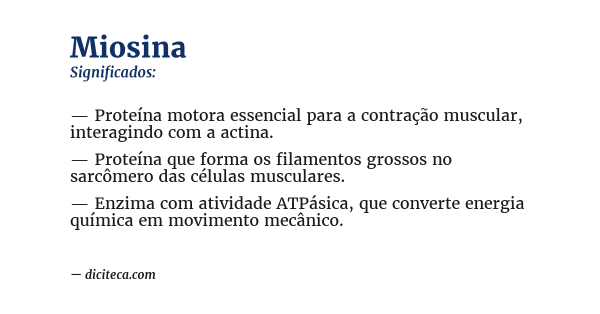 Significado de miosina