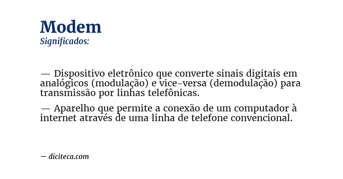 Significado de modem