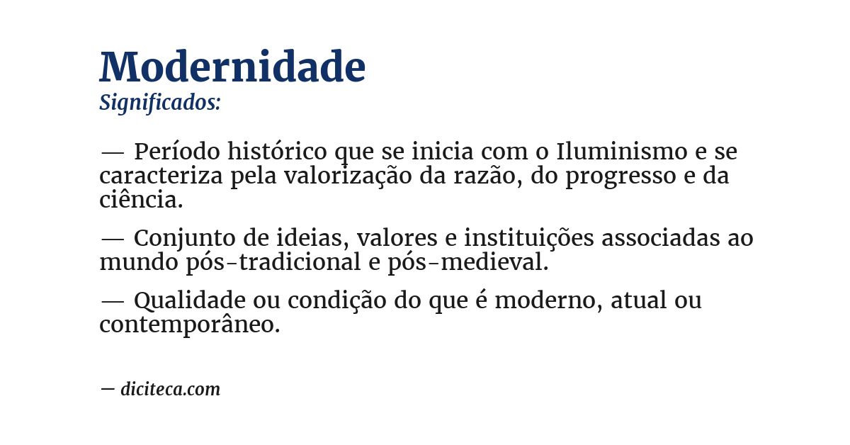 Significado de modernidade