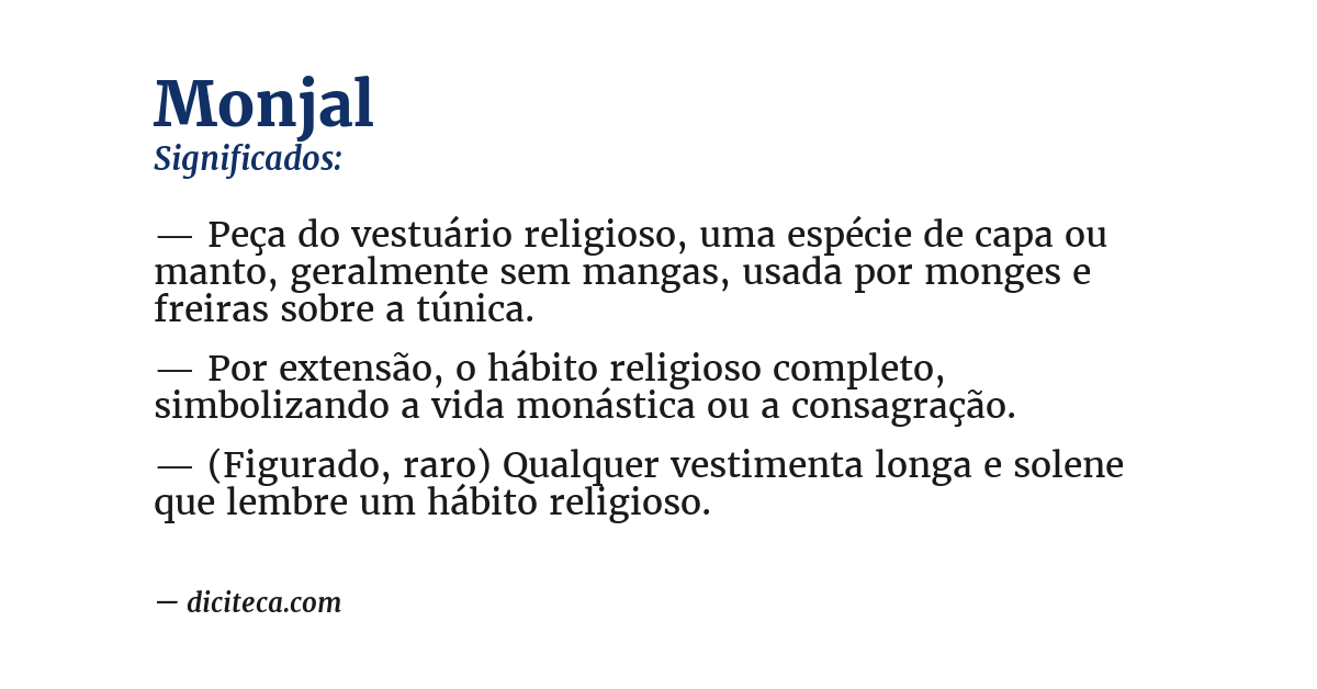 Significado de monjal