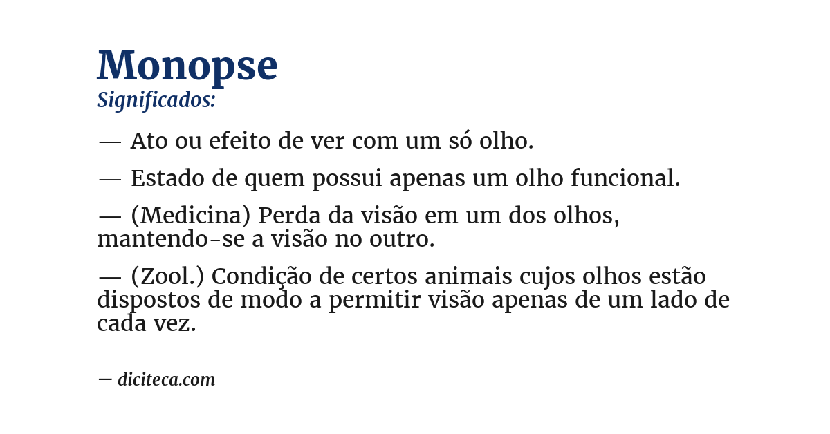 Significado de monopse