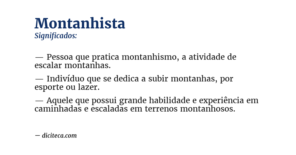 Significado de montanhista