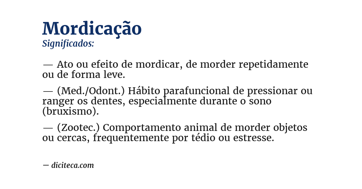 Significado de mordicação