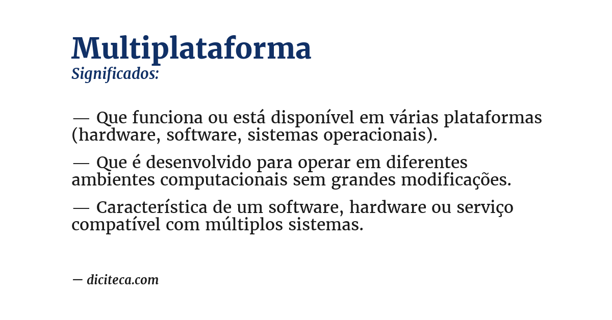 Significado de multiplataforma
