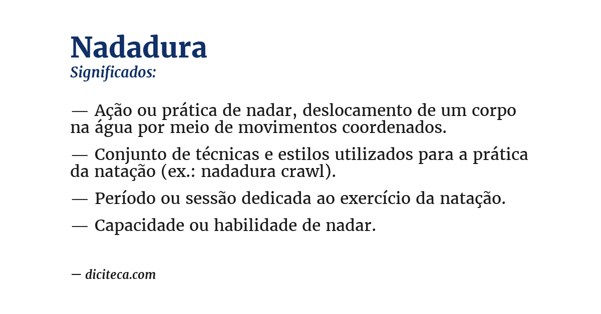 Significado de nadadura