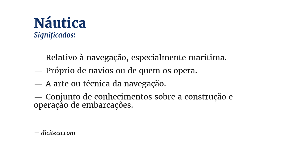 Significado de náutica