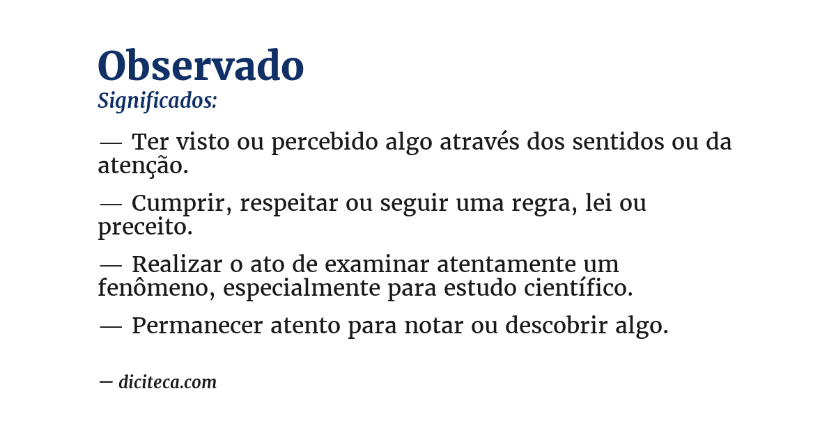 Significado de observado