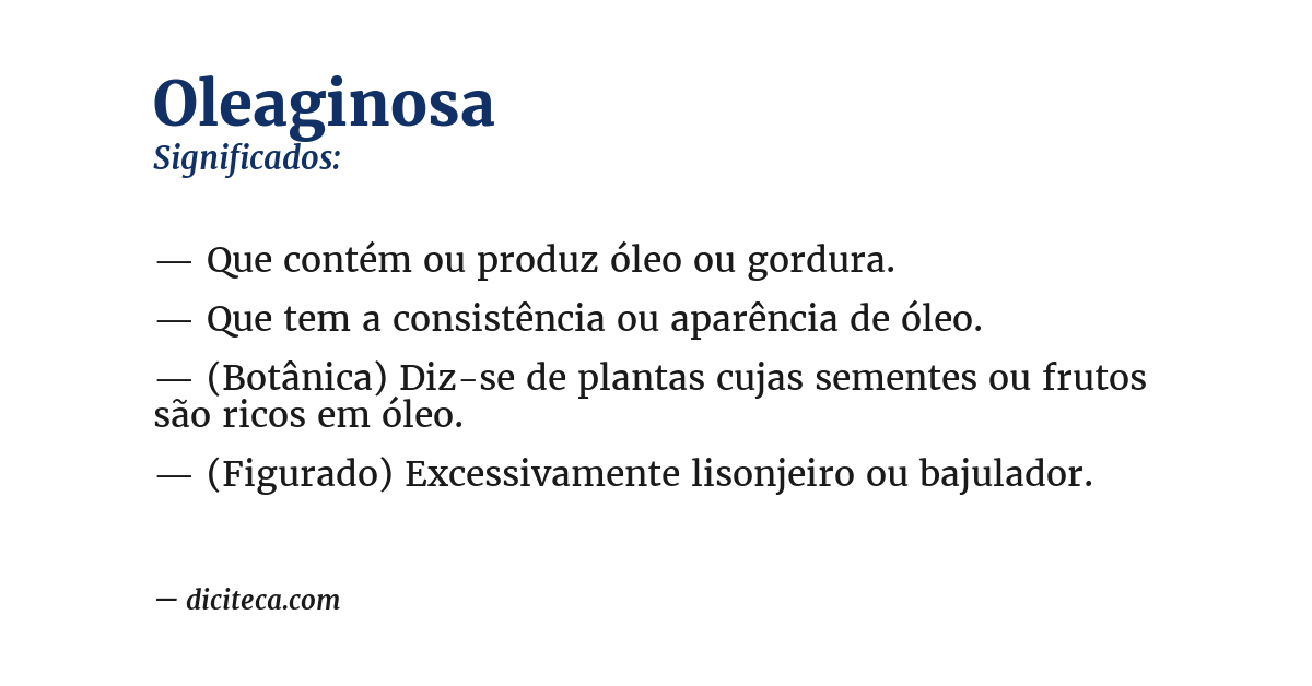 Significado de oleaginosa