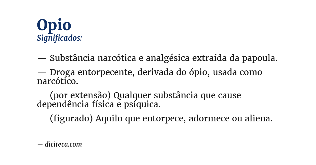 Significado de opio