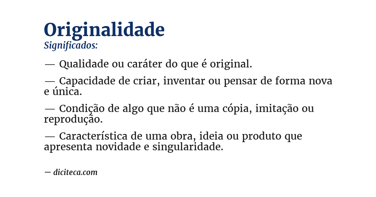 Significado de originalidade