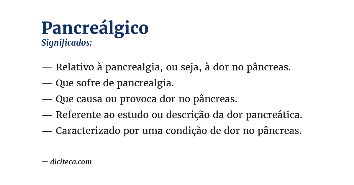 Significado de pancreálgico