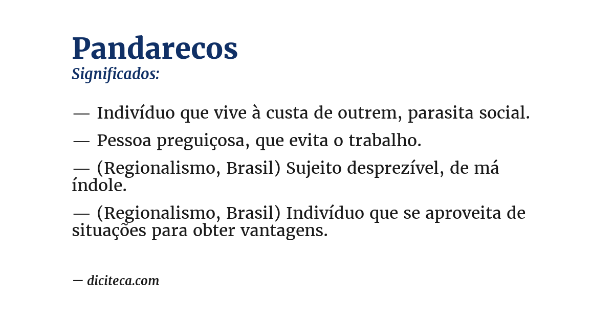 Significado de pandarecos