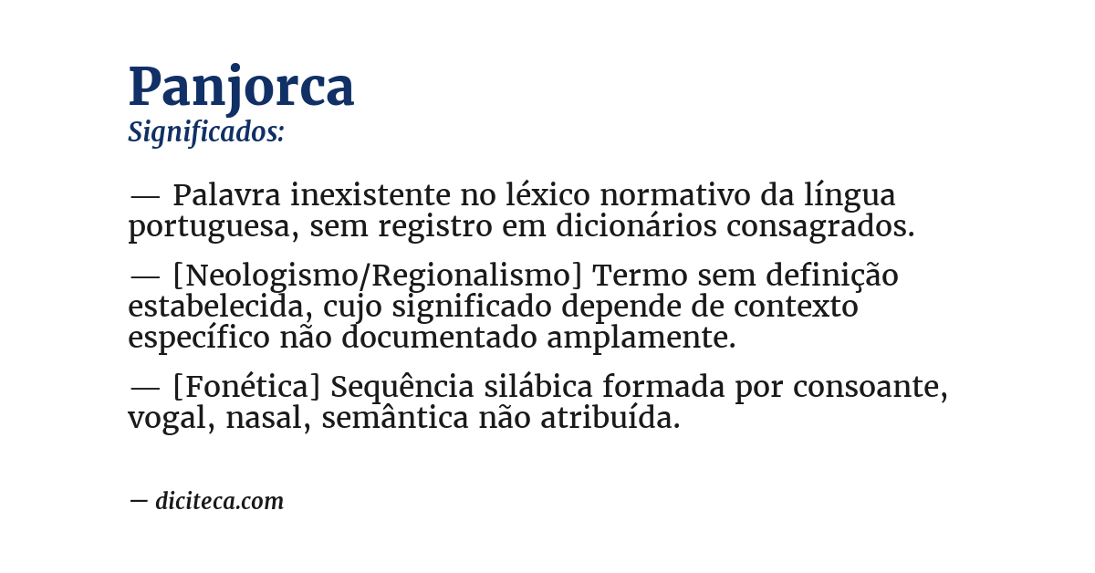 Significado de panjorca