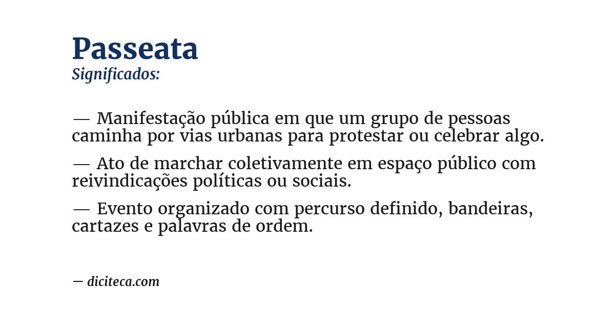 Significado de passeata