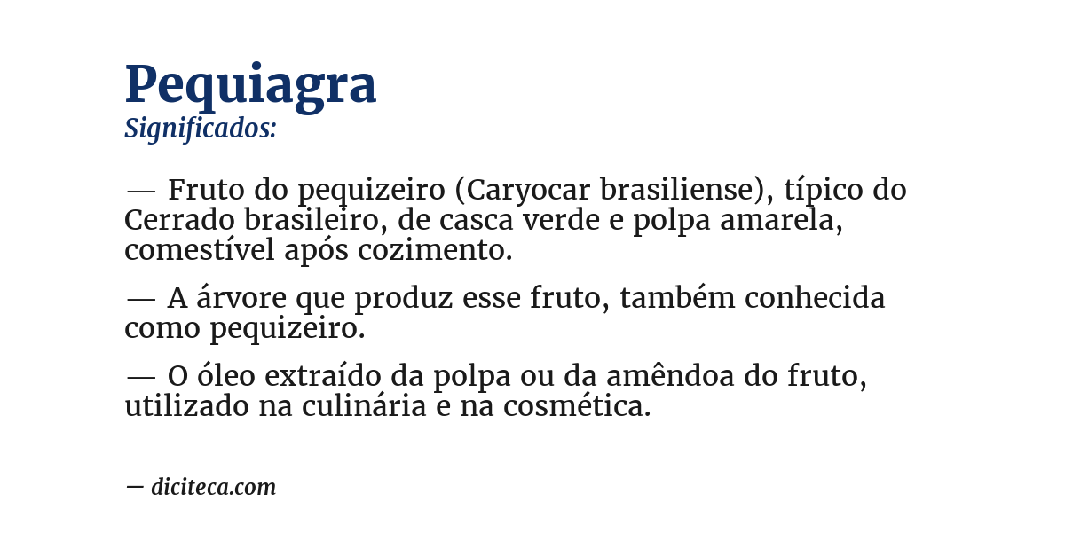 Significado de pequiagra