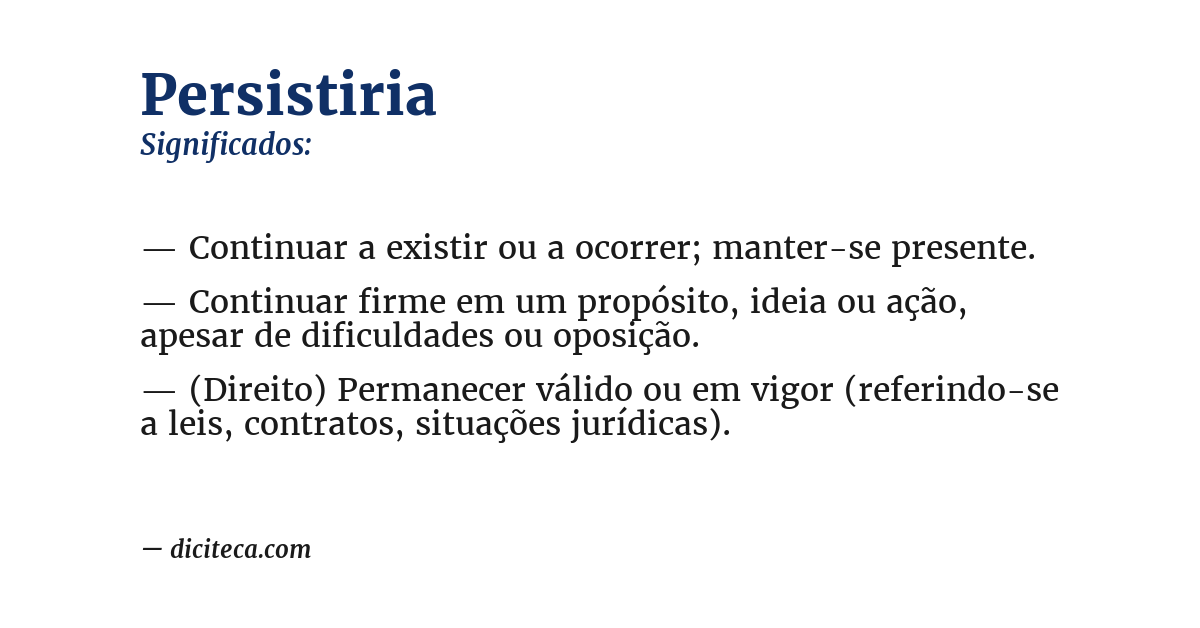 Significado de persistiria