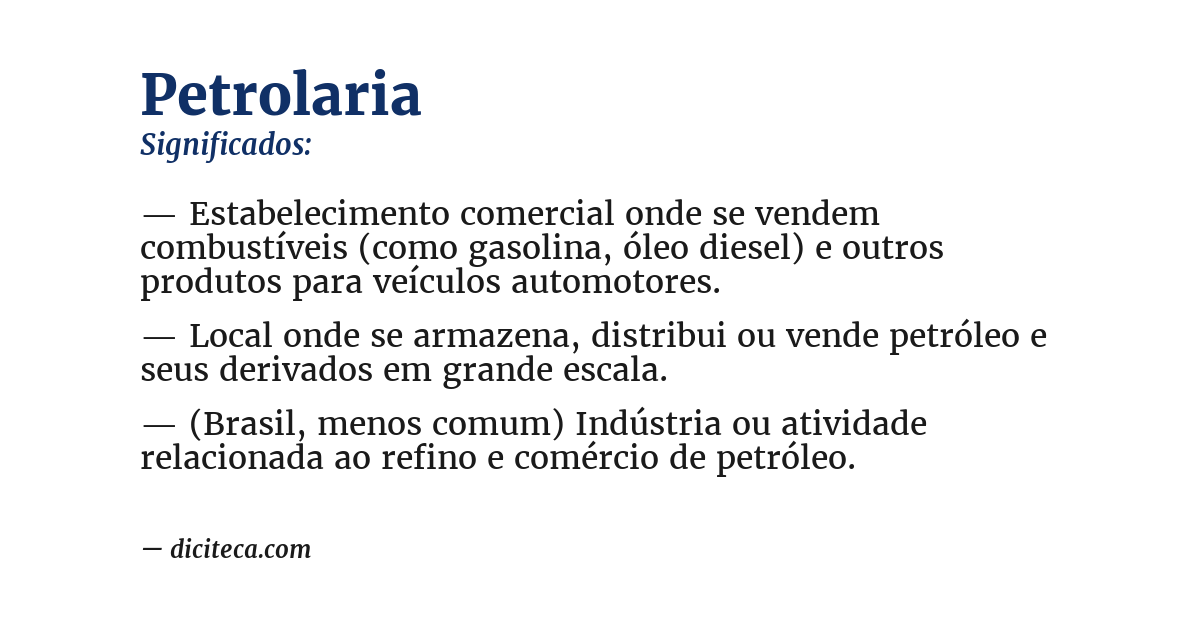 Significado de petrolaria