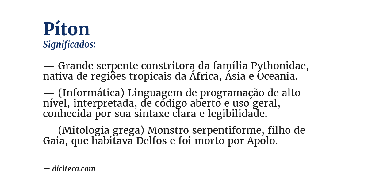 Significado de píton