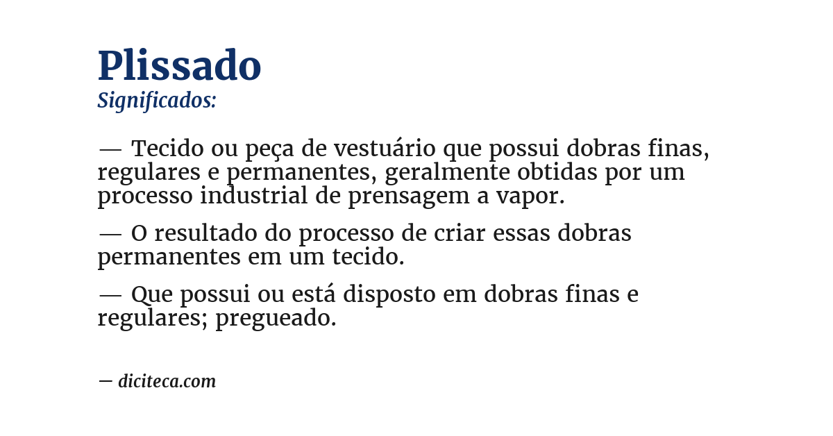 Significado de plissado