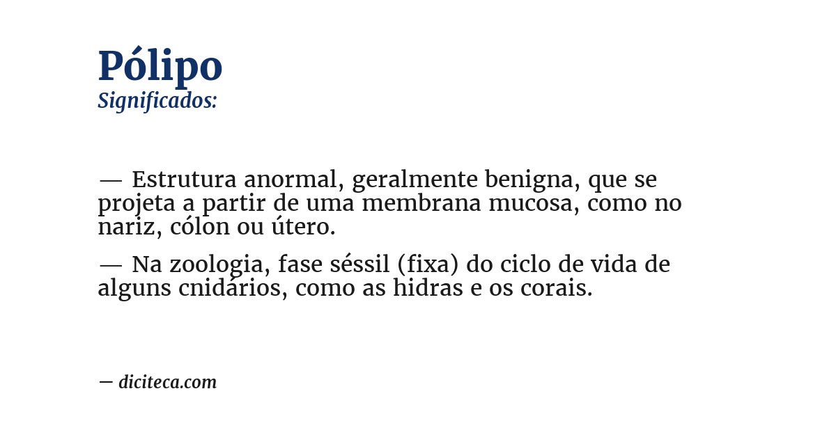 Significado de pólipo