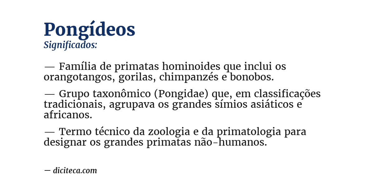 Significado de pongídeos
