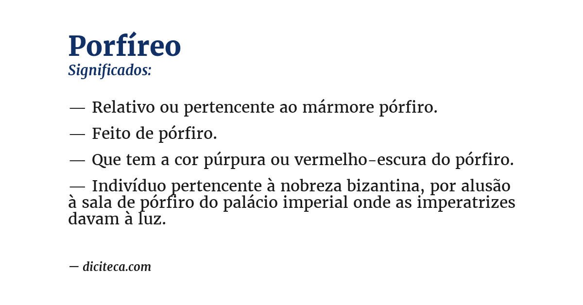 Significado de porfíreo