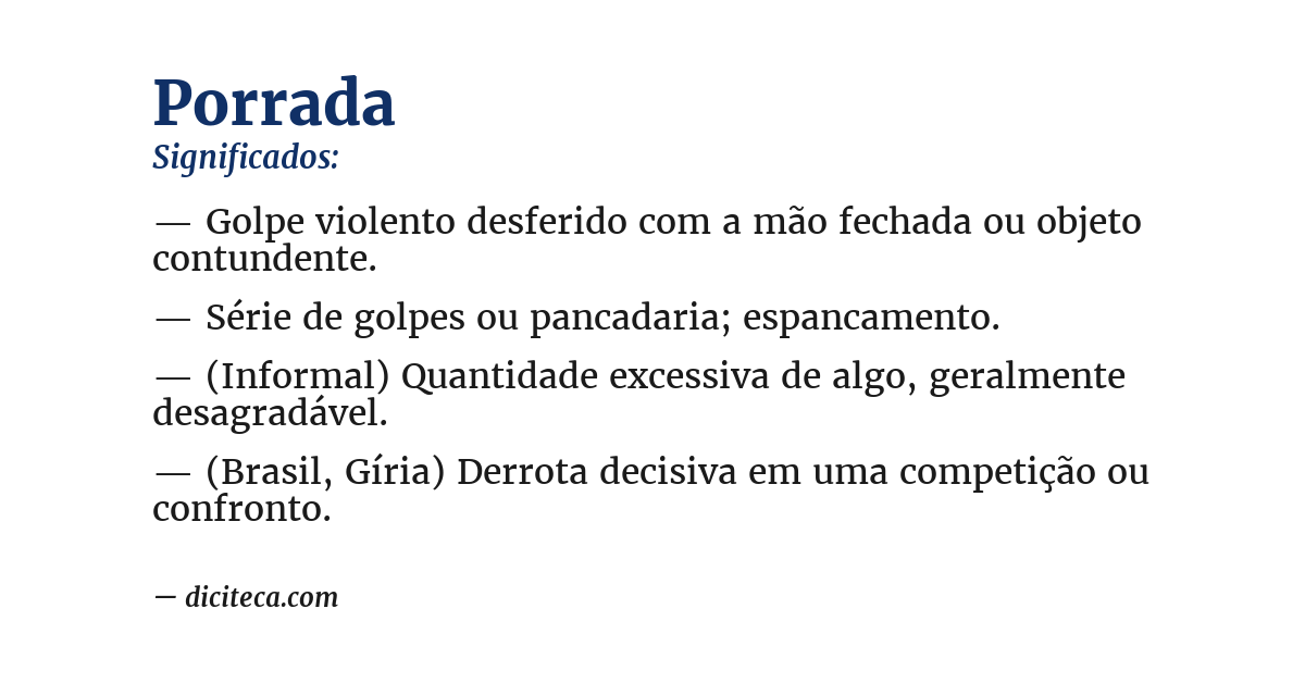 Significado de porrada