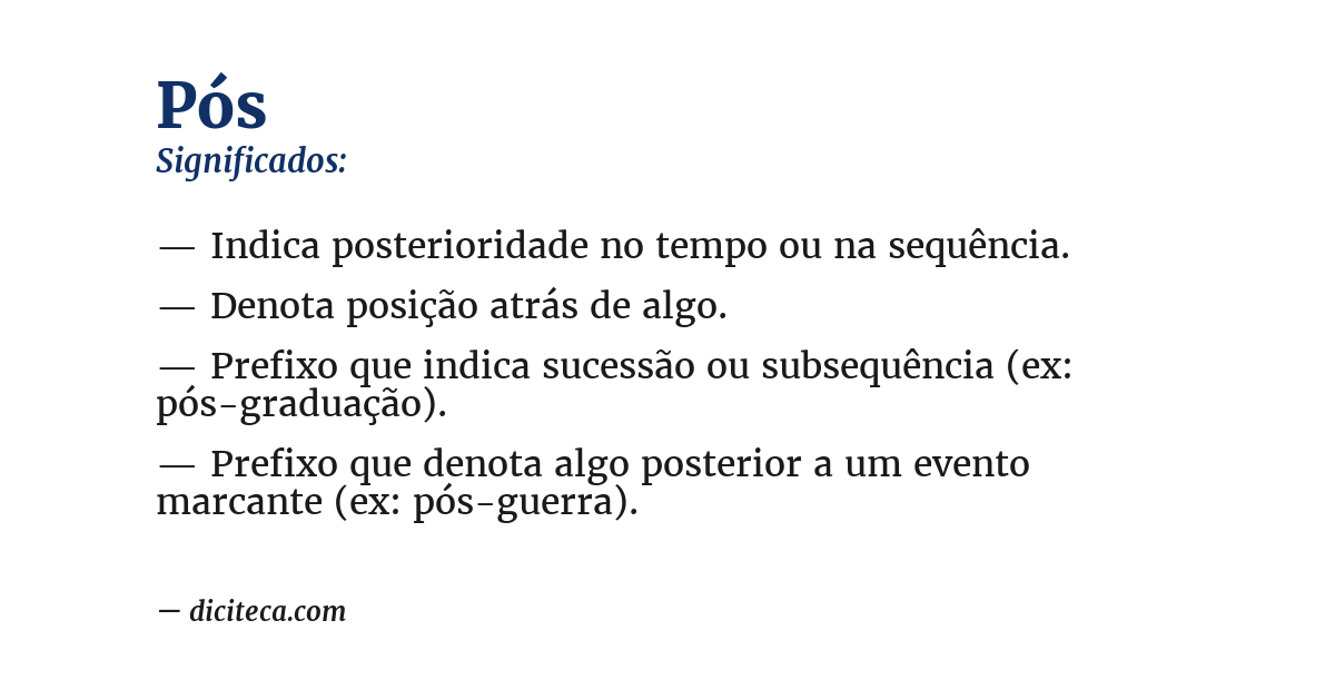 Significado de pós
