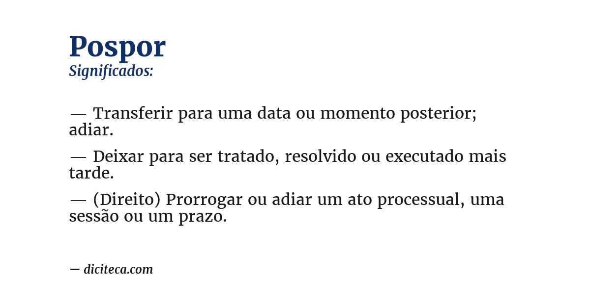 Significado de pospor
