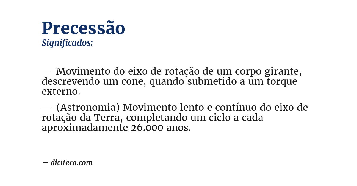 Significado de precessão