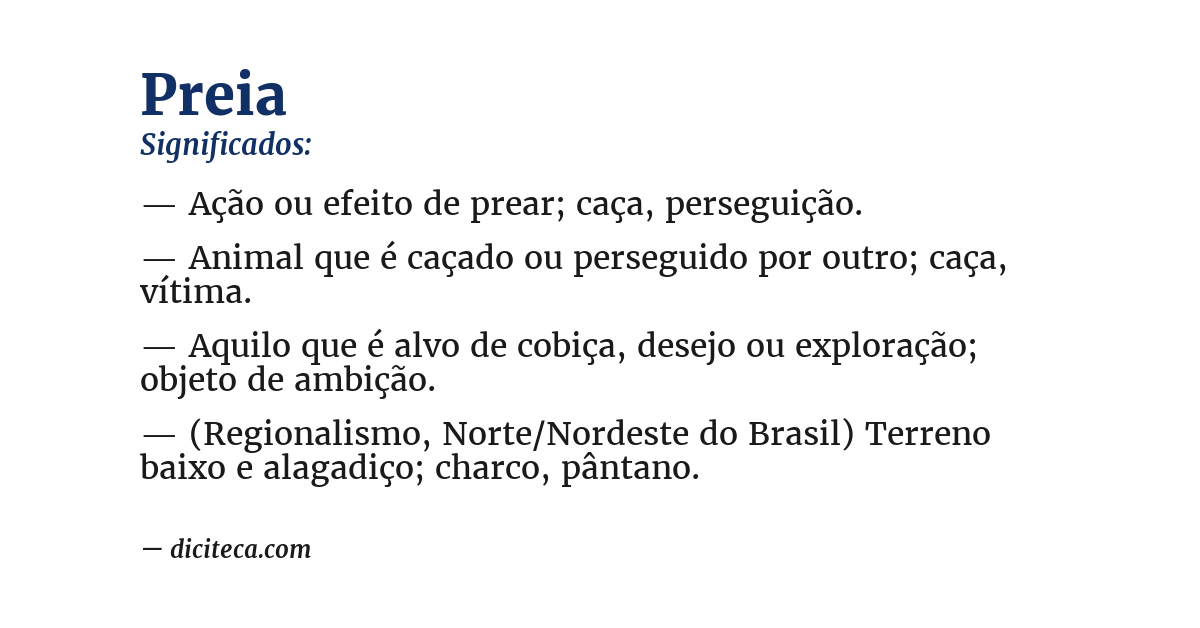 Significado de preia