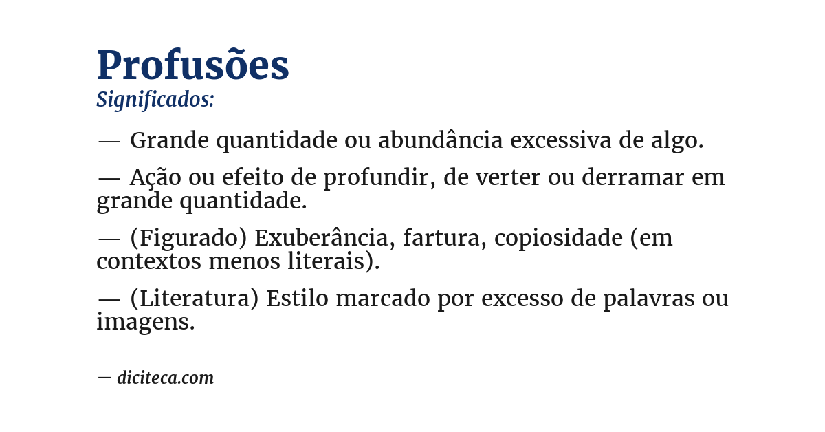 Significado de profusões