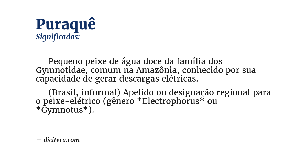 Significado de puraquê