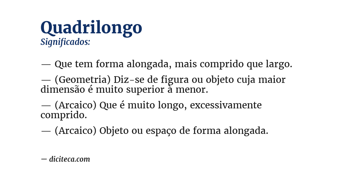 Significado de quadrilongo
