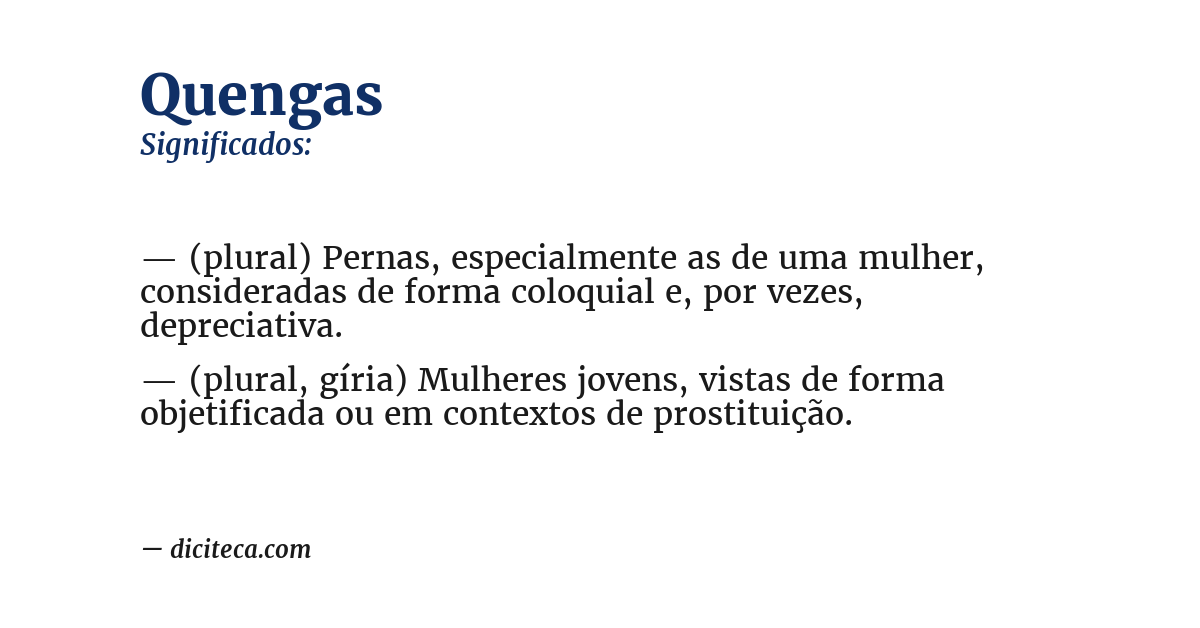 Significado de quengas