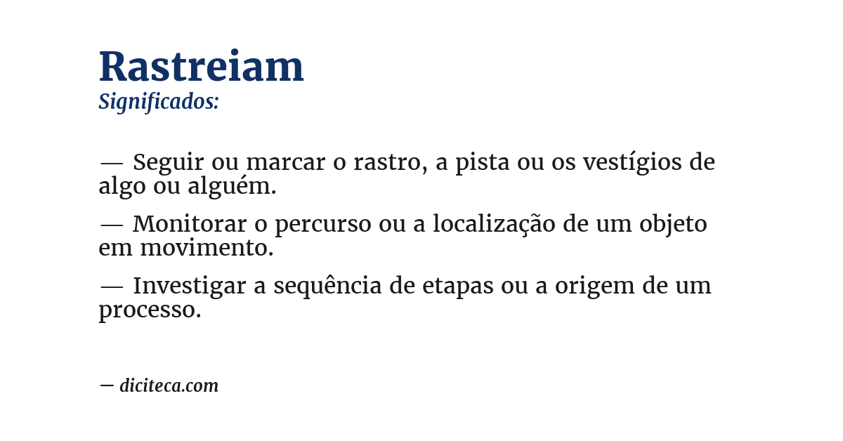 Significado de rastreiam