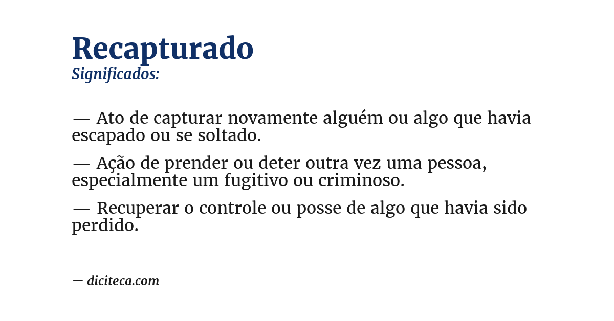 Significado de recapturado